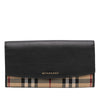 Burberry Leather and Haymarket Check Nylon Porter Continental Wallet Secondhand