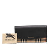 Burberry Leather and Haymarket Check Nylon Porter Continental Wallet Secondhand