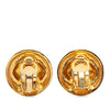 Chanel Gold Plated Rhinestones Round Clip on Earrings Secondhand