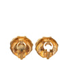 Chanel CC Gold Plated Round Clip On Earrings Secondhand