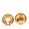Chanel CC Gold Plated Round Clip On Earrings Secondhand