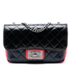 Chanel Medium Tricolor Quilted Glazed Calfskin CC Plate Flap Secondhand