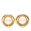 Chanel Gold Plated Faux Pearl 31 Rue Cambon Round Clip On Earrings Secondhand
