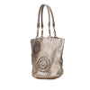 Bottega Veneta Small Metallic Intrecciato Trimmed Cervo Bucket Bag Secondhand