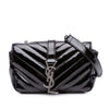 Saint Laurent Baby Patent Chevron Classic Monogram Chain Bag Secondhand