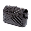 Saint Laurent Baby Patent Chevron Classic Monogram Chain Bag Secondhand