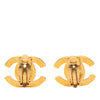 Chanel CC Gold Plated Turn Lock Clip on Earrings Secondhand