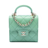 Chanel CC Quilted Lambskin Top Handle Flap Coin Purse with Chain Secondhand