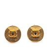 Chanel Gold Plated CC Clip on Earrings Secondhand