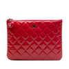Chanel Small Quilted Patent Valentine Hearts O Case Clutch Secondhand