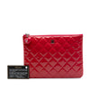 Chanel Small Quilted Patent Valentine Hearts O Case Clutch Secondhand