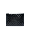 Chanel Large Quilted Patent O Case Clutch Secondhand