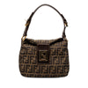 Fendi Zucca Canvas Double Flap Shoulder Bag Secondhand