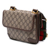 Gucci Small GG Supreme Web Neo Vintage Double Flap Messenger Bag Secondhand