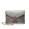 Miu Miu Metallic Goatskin Madras Forever Heart Envelope Chain Wallet Secondhand