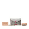 Miu Miu Metallic Goatskin Madras Forever Heart Envelope Chain Wallet Secondhand