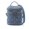 Chanel CC Quilted Denim Trip Vanity Case with Chain Secondhand