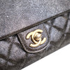 Chanel Cracked Metallic Calfskin Zip Away Chain Clutch Secondhand