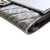 Chanel Cracked Metallic Calfskin Zip Away Chain Clutch Secondhand
