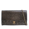 Chanel Cracked Metallic Calfskin Zip Away Chain Clutch Secondhand