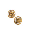 Chanel Gold Plated Strass Lion Head Clip On Earrings Secondhand