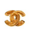 Chanel CC Gold Plated Quilted Brooch Secondhand