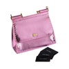 Secondhand Dolce & Gabbana Small Miss Sicily Metallic Pink Python Top-Handle Bag
