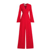 Valentino VLogo Chain-Embellished Red Silk-Crepe Wide-Leg Jumpsuit – ’20s