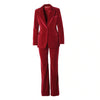 Secondhand Gucci by Tom Ford Red Cotton Velvet Pantsuit - '90s