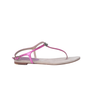 Chanel Metallic Fuchsia Leather CC Thong Sandals - '10s