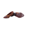 second hand Brown Leather Ballet Flats With Croc-Effect Toe

