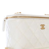 Chanel Small Quilted Patent Coco Heart Charms Vanity Case with Chain Secondhand
