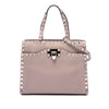 Valentino Grained Calfskin Rockstud Flip Lock Tote Secondhand