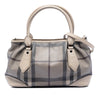 Secondhand Burberry Smoke Check Coated Canvas Heathcliff Satchel