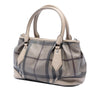 Secondhand Burberry Smoke Check Coated Canvas Heathcliff Satchel