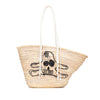 Celine Andre Butzer Large Raffia Classic Wanderer Embroidered Shopping Tote Secondhand