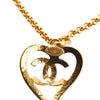 Secondhand Chanel CC Gold Plated Heart Pendant Necklace