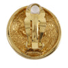 Chanel CC Quilted Gold Plated Round Clip On Earrings Secondhand