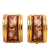 Hermès Enamel Rabbit Print Cloisonne Clip On Earrings Secondhand