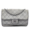 Chanel Medium CC Quilted Suede Whipstitch Single Flap Secondhand