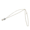 Chanel Gold Plated Enamel CC and Rhinestones Flower Pendant Necklace Secondhand