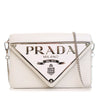 Prada Spazzolato Triangle Logo Plate Flap Chain Crossbody Secondhand