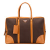 Prada Cinghiale Trimmed Canvas Canapa Travel Bag Secondhand