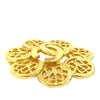 Chanel CC Gold Plated Flower Brooch Secondhand