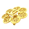 Chanel CC Gold Plated Flower Brooch Secondhand