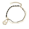 Chanel Gold Plated Chain And Faux Pearl Flap Bag Pendant Necklace Secondhand