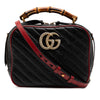 Secondhand Gucci Small GG Marmont Matelasse Diagonal Leather Torchon Bamboo Satchel