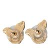 Chanel CC Gold Plated Enamel Fall Camellia Push Back Earrings Secondhand