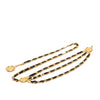 Chanel CC Gold Plated Leather Woven Chain Triple Medallion Belt Secondhand