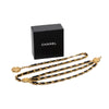 Chanel CC Gold Plated Leather Woven Chain Triple Medallion Belt Secondhand